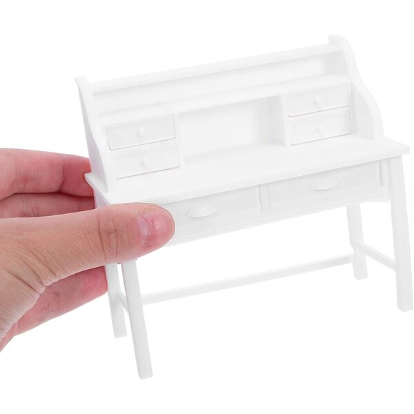 UPKOCH Set 2pz Scrivania e Sedie Miniatura con Cassetti Apribili per Casa delle Bambole