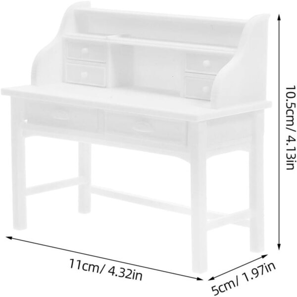 UPKOCH Set 2pz Scrivania e Sedie Miniatura con Cassetti Apribili per Casa delle Bambole