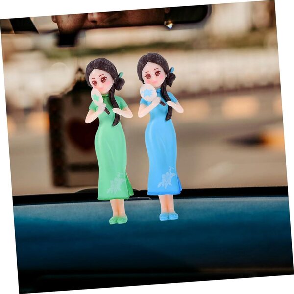 ERINGOGO 2 statuette in resina ragazza cheongsam decorazione elegante per scrivania casa