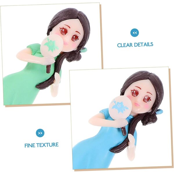 ERINGOGO 2 statuette in resina ragazza cheongsam decorazione elegante per scrivania casa