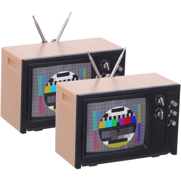 HEMOTON Mini TV in Scala per Casa delle Bambole: Televisore Vintage in Miniatura DIY