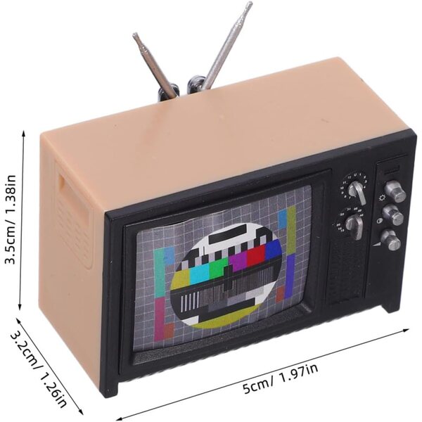 HEMOTON Mini-Fernseher im Puppenhausmaßstab: DIY-Miniatur-Vintage-Fernseher