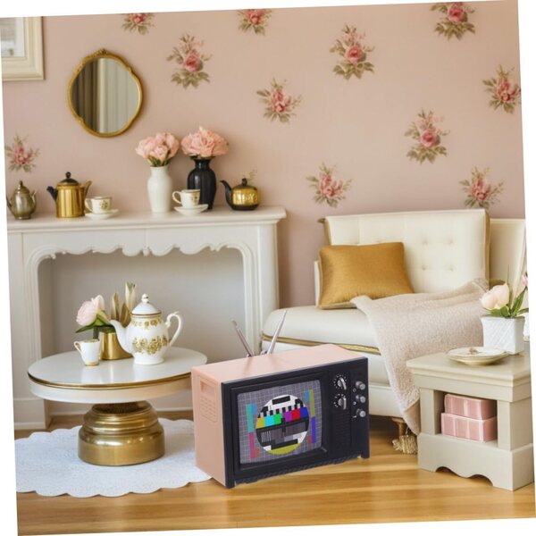 HEMOTON Mini-Fernseher im Puppenhausmaßstab: DIY-Miniatur-Vintage-Fernseher