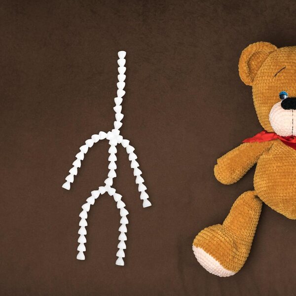 ORFOFE-Skelett für Puppen aus weißem Kunststoff, 6 handgefertigte Teile mit beweglichen Gelenken