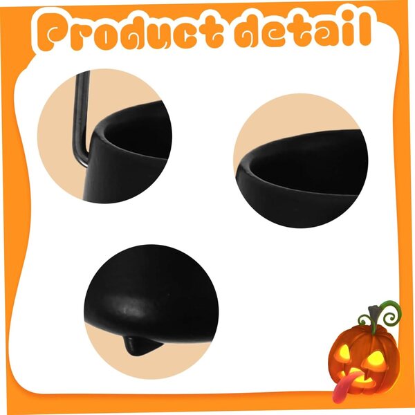 Mini schwarzer Kessel 1:12 aus Legierung für Puppenhäuser und Halloween-Dekorationen