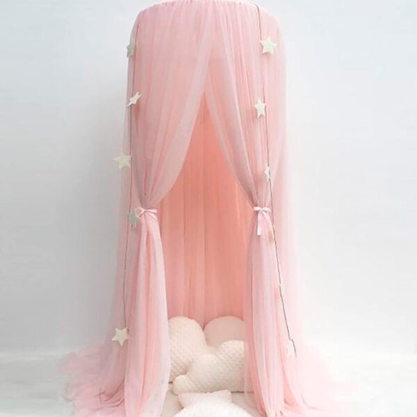 Baldacchino da Letto Bambini a Rete Colorata Elegante - 60x240 cm Roseate