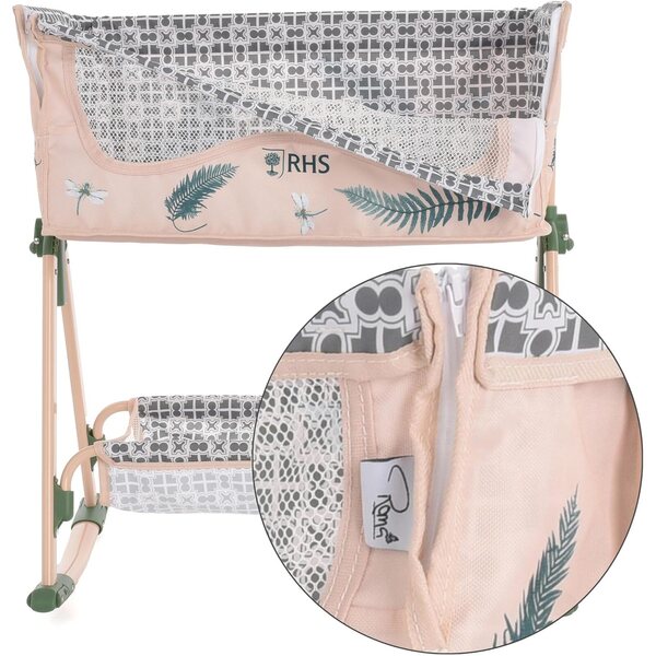 Roma RHS Fern - Culla regolabile e a dondolo per bambole fino a 45 cm, con cestino portaoggetti
