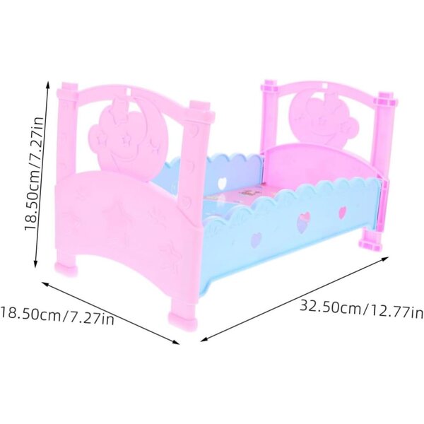 UPKOCH Lettino per Bambole in Plastica 32,5x18,5x18,5 cm - Gioco e Decorazione Casa