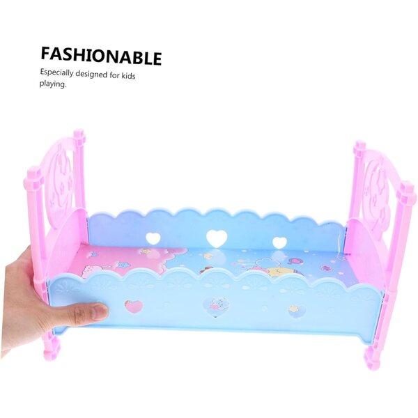 UPKOCH Lettino per Bambole in Plastica 32,5x18,5x18,5 cm - Gioco e Decorazione Casa