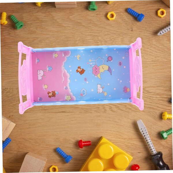 UPKOCH Lettino per Bambole in Plastica 32,5x18,5x18,5 cm - Gioco e Decorazione Casa