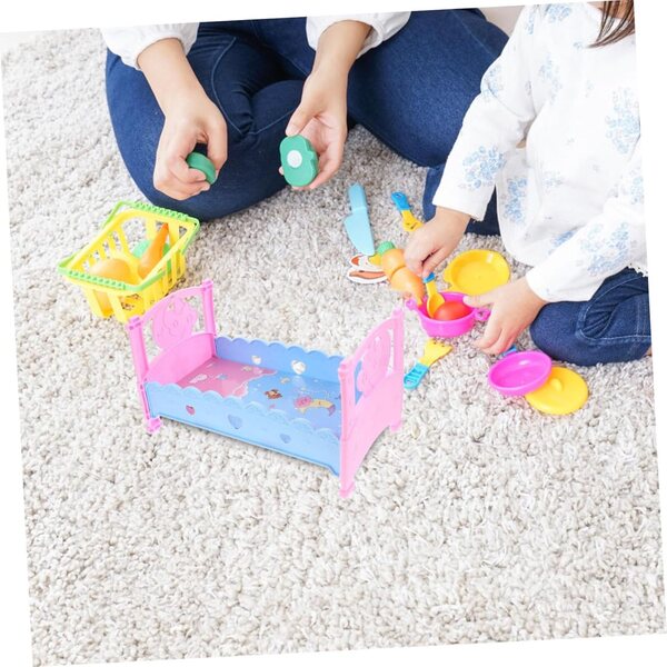 UPKOCH Lettino per Bambole in Plastica 32,5x18,5x18,5 cm - Gioco e Decorazione Casa