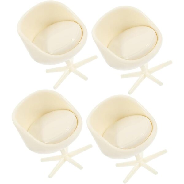 YARNOW Set 4 Sedie Miniatura Beige in ABS per Case delle Bambole e Modelli Architettonici