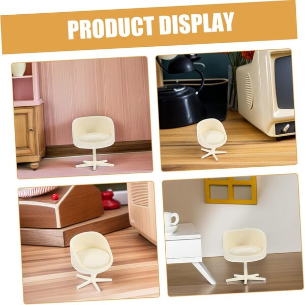 YARNOW Set 4 Sedie Miniatura Beige in ABS per Case delle Bambole e Modelli Architettonici