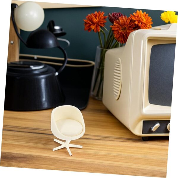 YARNOW Set 4 Sedie Miniatura Beige in ABS per Case delle Bambole e Modelli Architettonici