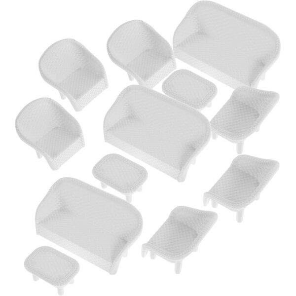 Operitacx Set 3 Mobili in Plastica Bianca per Case delle Bambole e Tavoli di Sabbia