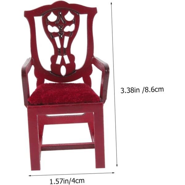 BESPORTBLE 2 Mini Sedie in Legno Rosso per Casa delle Bambole 1:12 Decorazioni Realistiche