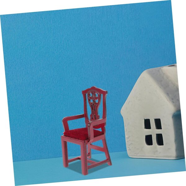 BESPORTBLE 2 Mini Sedie in Legno Rosso per Casa delle Bambole 1:12 Decorazioni Realistiche