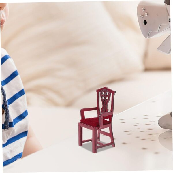 BESPORTBLE 2 Mini Sedie in Legno Rosso per Casa delle Bambole 1:12 Decorazioni Realistiche