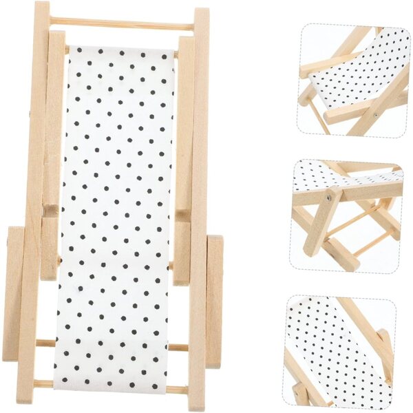 BESPORTBLE Mini Sedia da Spiaggia in Legno per Casa delle Bambole e Decorazioni