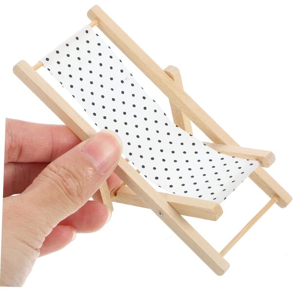 BESPORTBLE Mini Sedia da Spiaggia in Legno per Casa delle Bambole e Decorazioni
