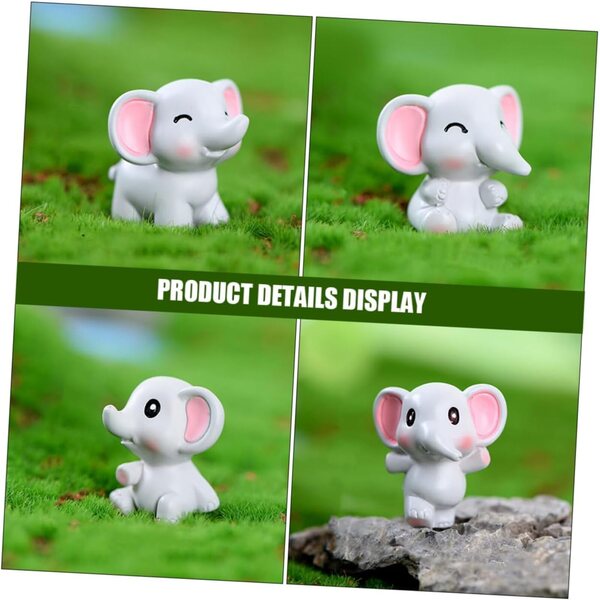 Set 36 Mini Statuette di Elefanti in Resina per Decorazioni Camera e Giardino
