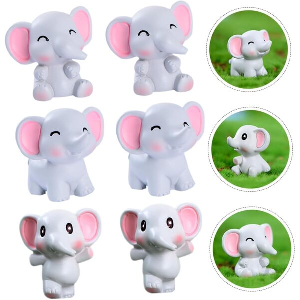 Set 36 Mini Statuette di Elefanti in Resina per Decorazioni Camera e Giardino