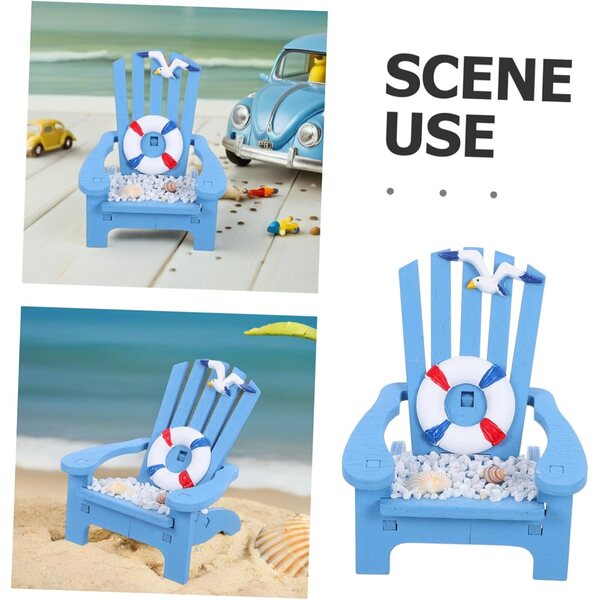 BESTonZON Sedia da Spiaggia Miniatura in Legno per Micro Paesaggi e Decorazioni
