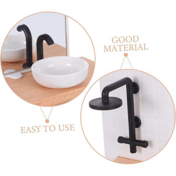 VICASKY Set Bagno in Miniatura per Casa delle Bambole - Accessori Fai da Te