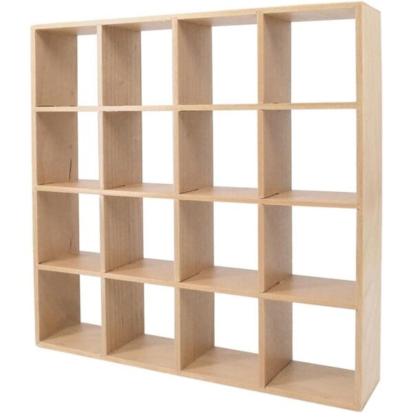 1/12 Puppenhaus-Mini-Holzständer mit 16 Würfeln und 4 Schichten