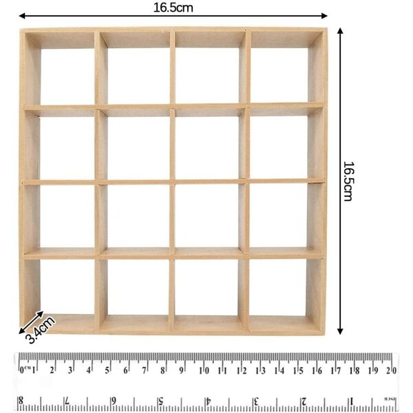 1/12 Puppenhaus-Mini-Holzständer mit 16 Würfeln und 4 Schichten