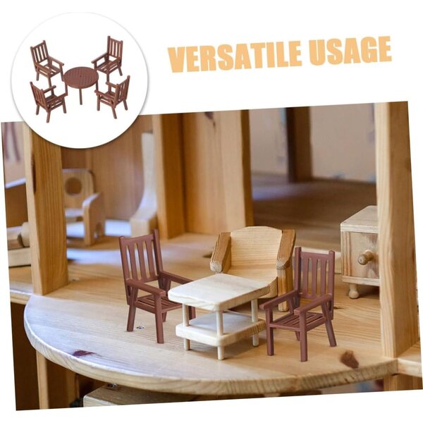 VICASKY 6 set tavolo e sedie miniatura per casa delle bambole, mobili in scala realistica