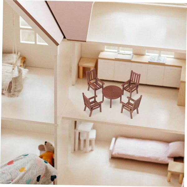VICASKY 6 set tavolo e sedie miniatura per casa delle bambole, mobili in scala realistica