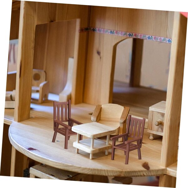VICASKY 6 set tavolo e sedie miniatura per casa delle bambole, mobili in scala realistica
