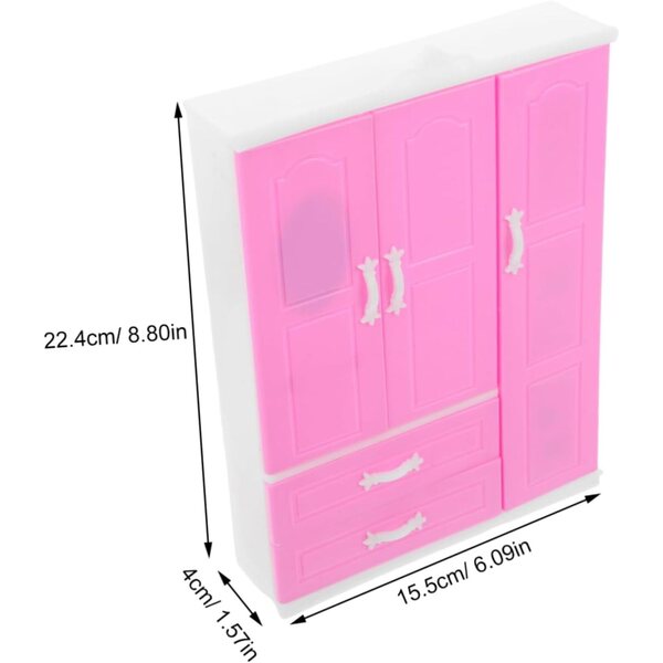 UPKOCH Armadio Miniatura con Grucce Organizer per Casa delle Bambole e Giocattoli