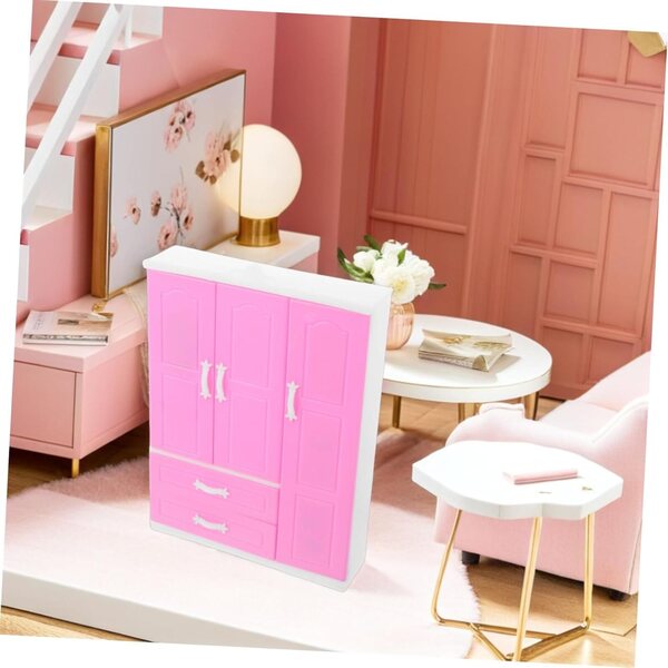 UPKOCH Armadio Miniatura con Grucce Organizer per Casa delle Bambole e Giocattoli