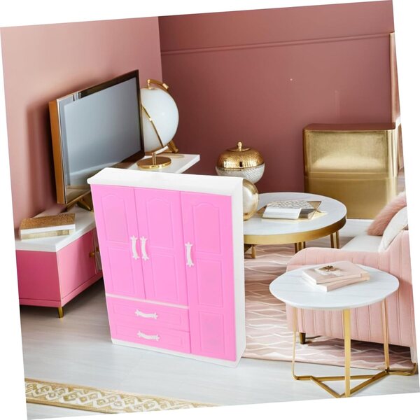 UPKOCH Armadio Miniatura con Grucce Organizer per Casa delle Bambole e Giocattoli