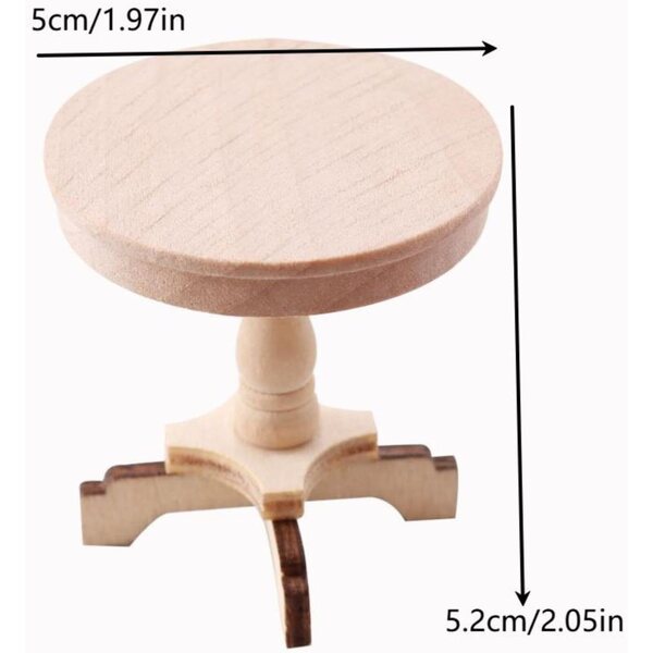 1:12 Puppenhaus Miniatur runder Holztisch – dekoratives Accessoire