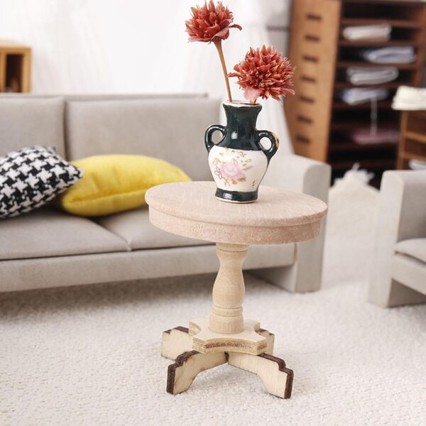 1:12 Puppenhaus Miniatur runder Holztisch – dekoratives Accessoire