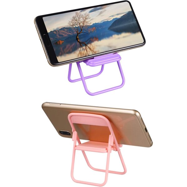 30 Sedie Pieghevoli Miniatura Colorate per Bambole Supporto Telefono Scrivania