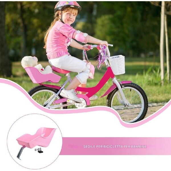 Fahrrad-Puppenstuhl aus stabilem PP mit einfach zu montierendem Clip-Gurt