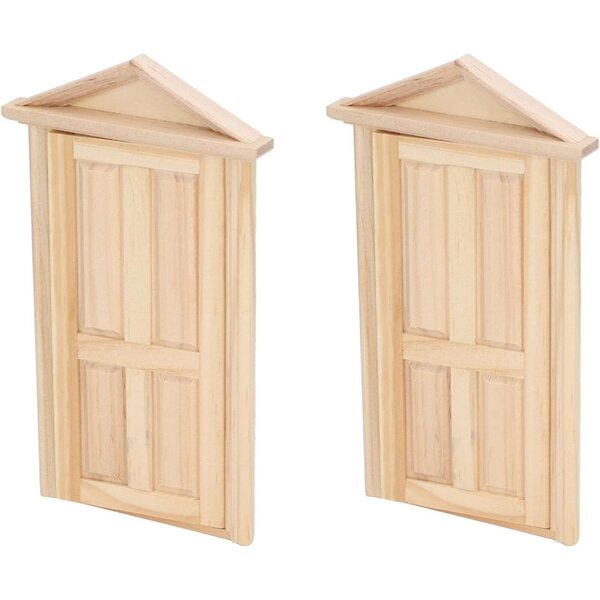 Syrisora 2 Mini Porte in Legno per Bambole 1:12 e 1:16 - Decorazioni Natalizie