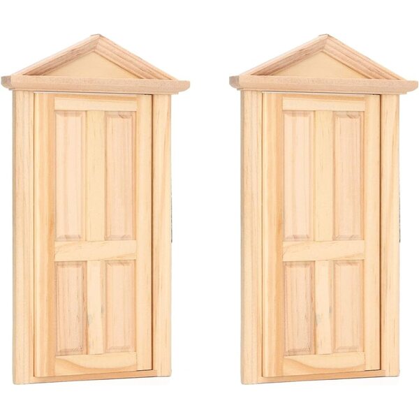 Syrisora 2 Mini Porte in Legno per Bambole 1:12 e 1:16 - Decorazioni Natalizie