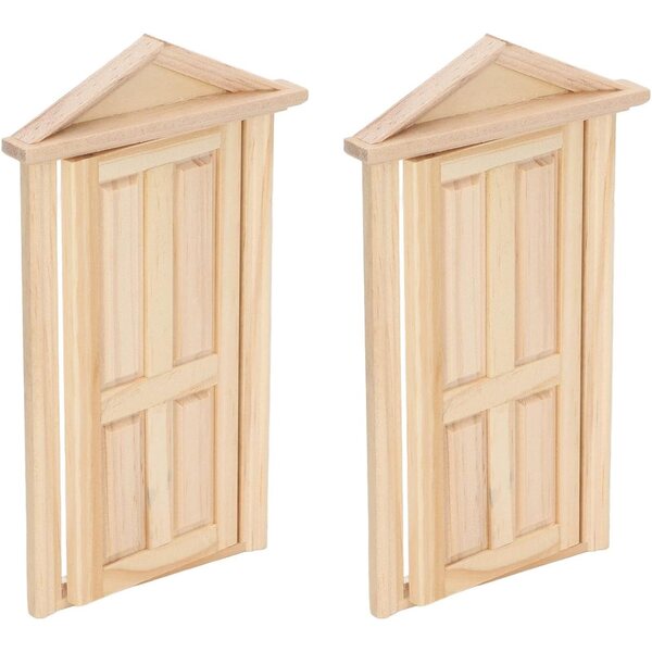 Syrisora 2 Mini Porte in Legno per Bambole 1:12 e 1:16 - Decorazioni Natalizie