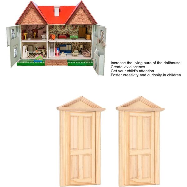 Syrisora 2 Mini Porte in Legno per Bambole 1:12 e 1:16 - Decorazioni Natalizie