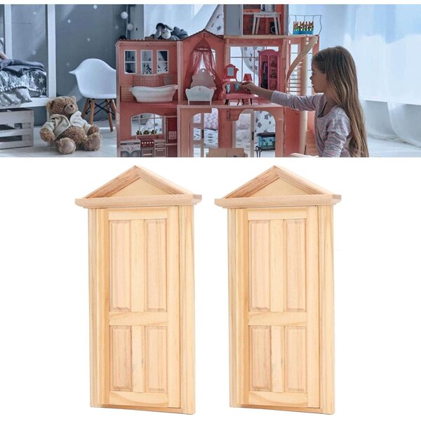 Syrisora 2 Mini Porte in Legno per Bambole 1:12 e 1:16 - Decorazioni Natalizie