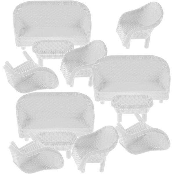 SHINEOFI 3 Sets Miniaturmöbel, Sofa und Tische für DIY-Puppenhäuser