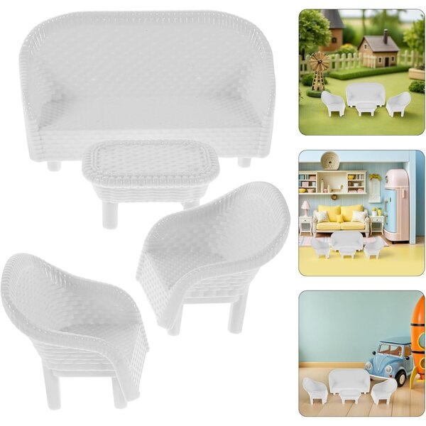SHINEOFI 3 Set Miniature Mobili Divano e Tavoli per Case delle Bambole Fai da Te