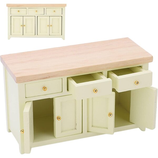 Srliya Armadio Miniatura Casa delle Bambole 1:12 in Betulla Colore Crema