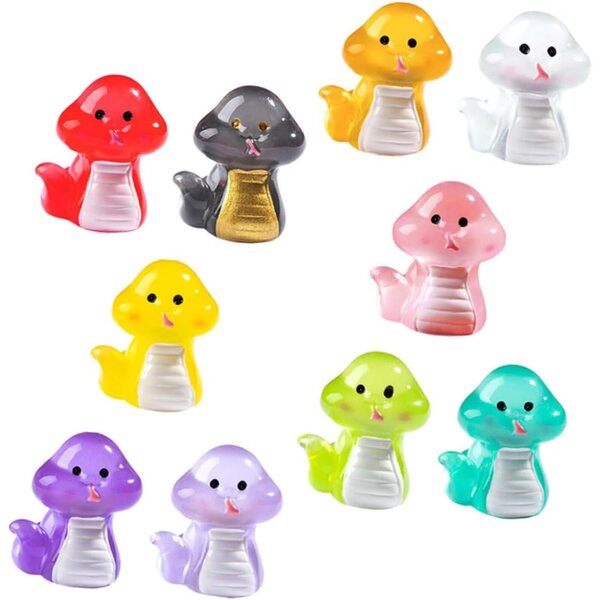BESPORTBLE 10 Mini-Schlangenfiguren aus Kunstharz, die im Dunkeln leuchten, für DIY-Dekorationen