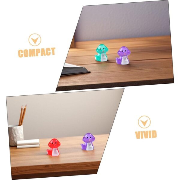 BESPORTBLE 10 Mini Figure Fosforescenti di Serpenti in Resina per Decorazioni Fai-da-Te